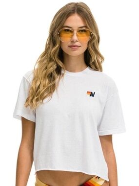 Aviator Nation Basic Boyfriend Tee White